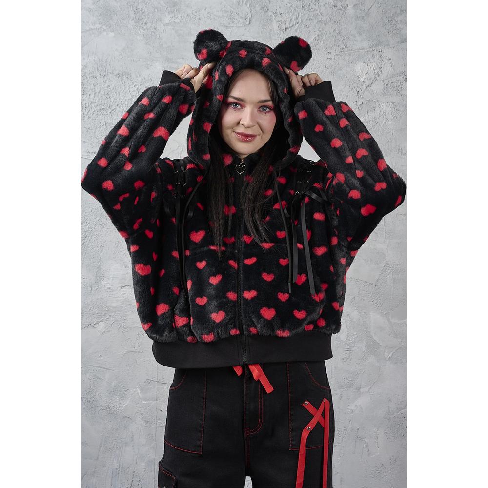 Banned - Meowgical Girl Zip hoodie - Black/Red